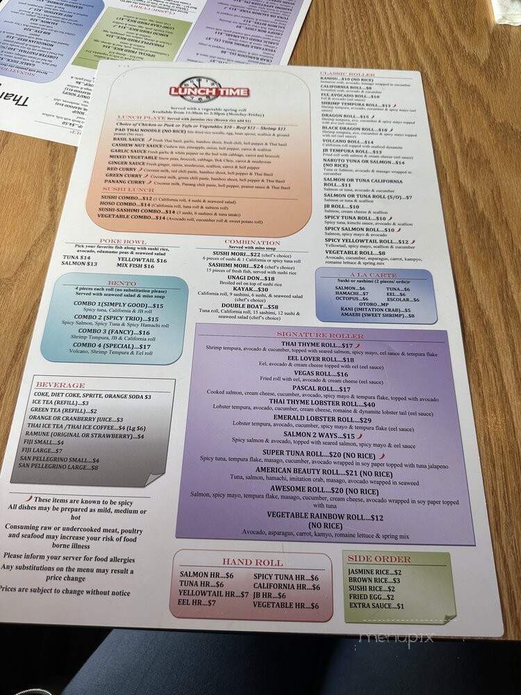 Thai Thyme - Plantation, FL menu_pic