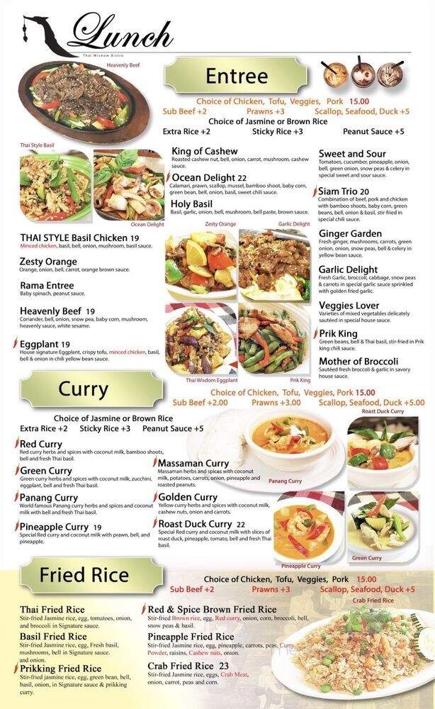 Thai Wisdom Bistro - Kirkland, WA menu_pic