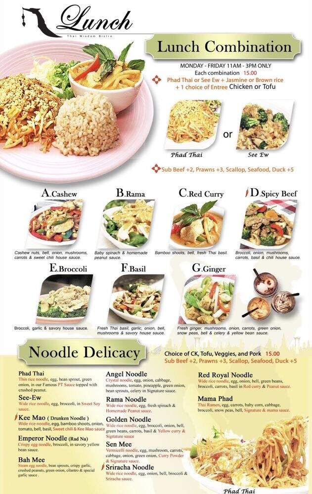 Thai Wisdom Bistro - Kirkland, WA menu_pic