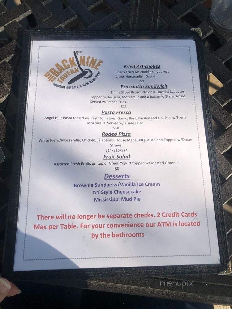 The Back Nine Tavern - New Britain, CT menu_pic