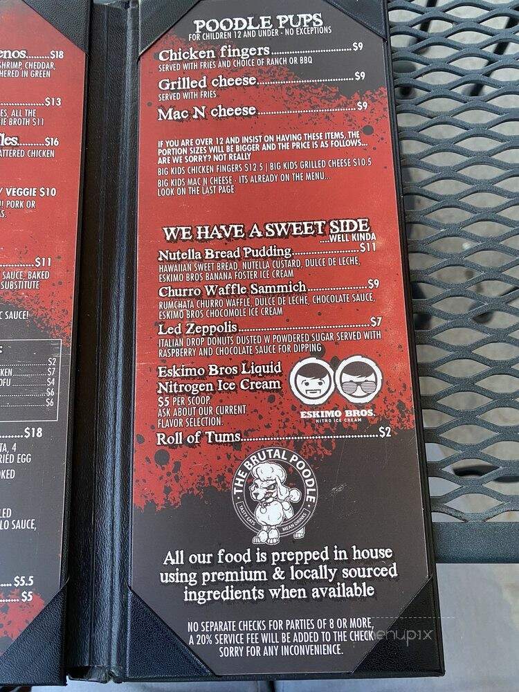 The Brutal Poodle - Denver, CO menu_pic