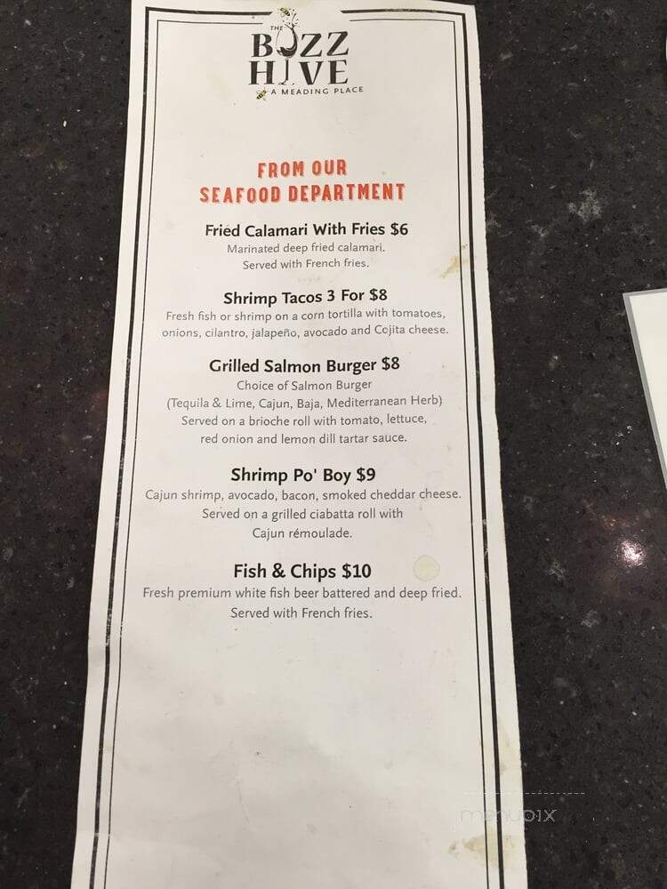 The Buzz Hive - Santa Barbara, CA menu_pic