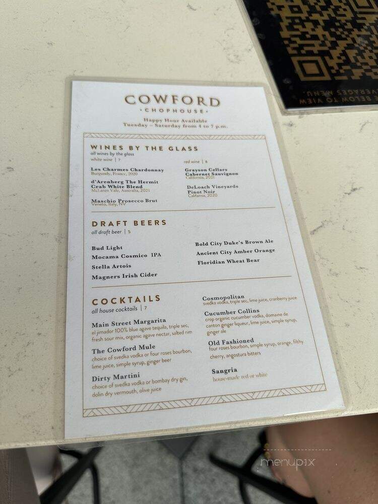 Cowford Chophouse - Jacksonville, FL menu_pic