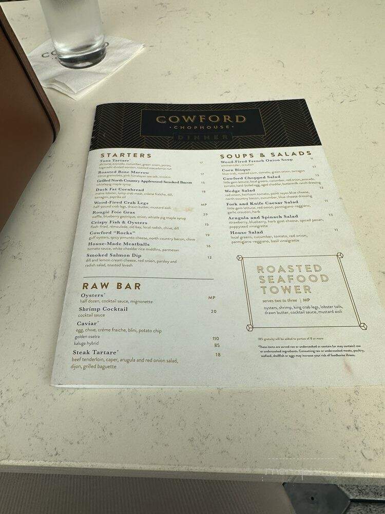 Cowford Chophouse - Jacksonville, FL menu_pic