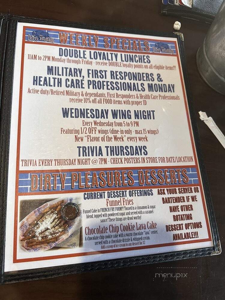 The Dirty Buffalo - Norfolk, VA menu_pic
