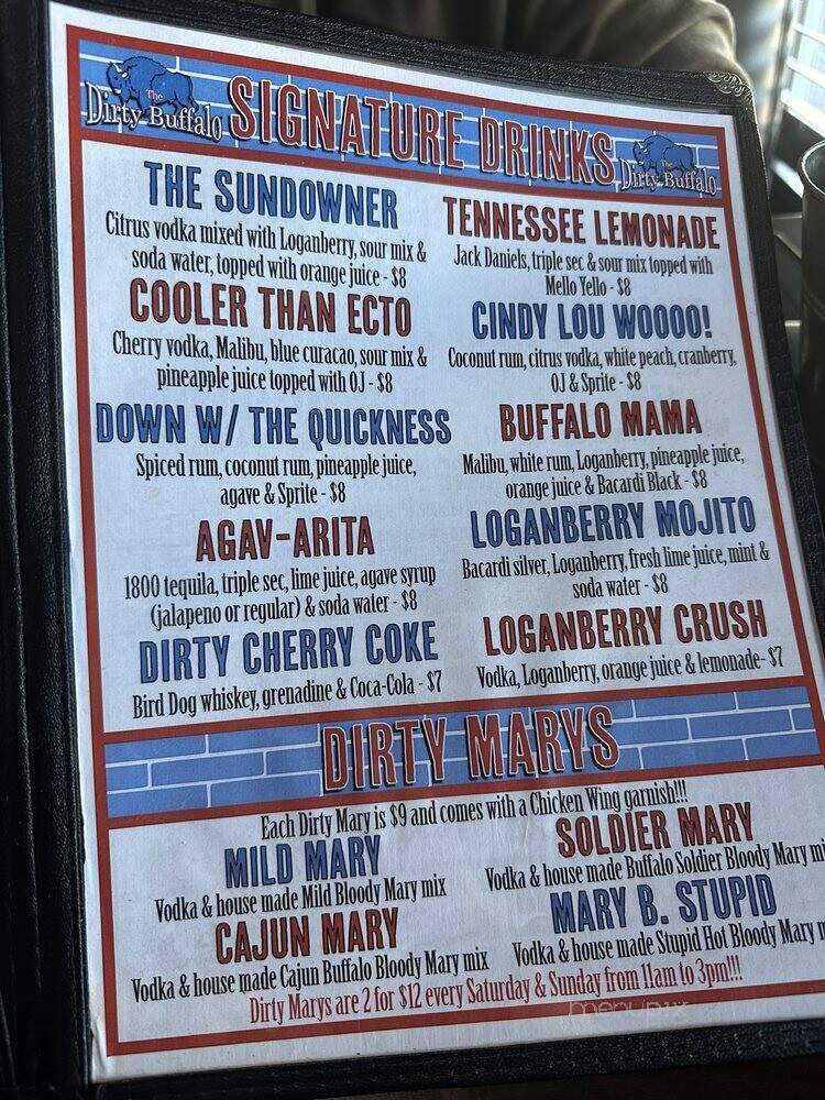 The Dirty Buffalo - Norfolk, VA menu_pic