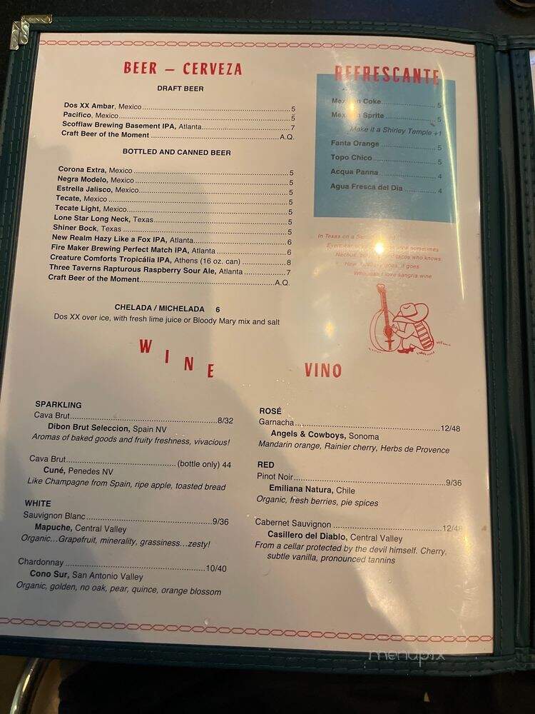 The El Felix Battery - Atlanta, GA menu_pic
