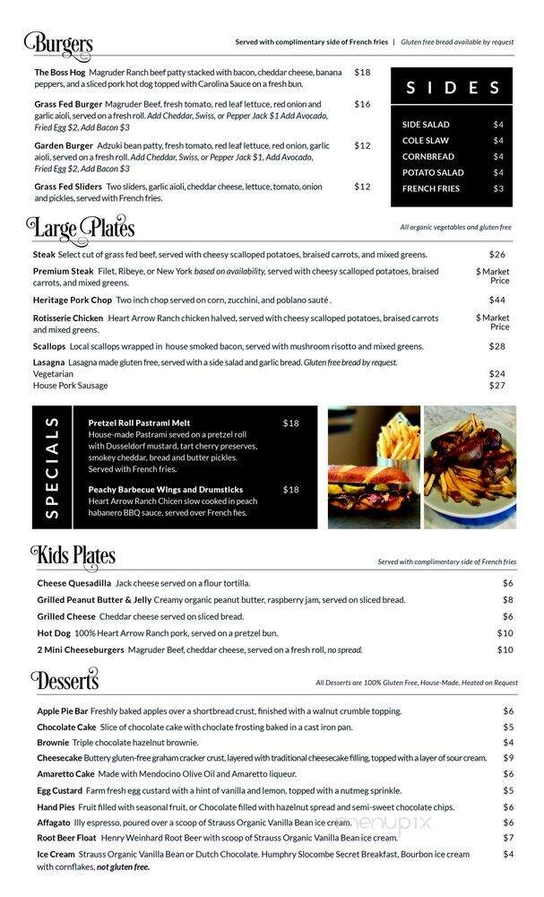 The Golden Pig - Hopland, CA menu_pic
