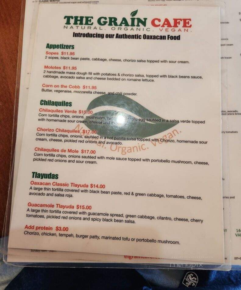 The Grain Cafe - Long Beach, CA menu_pic