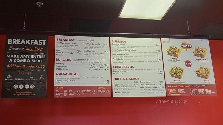 The Great White Hut - Glendale, CA menu_pic
