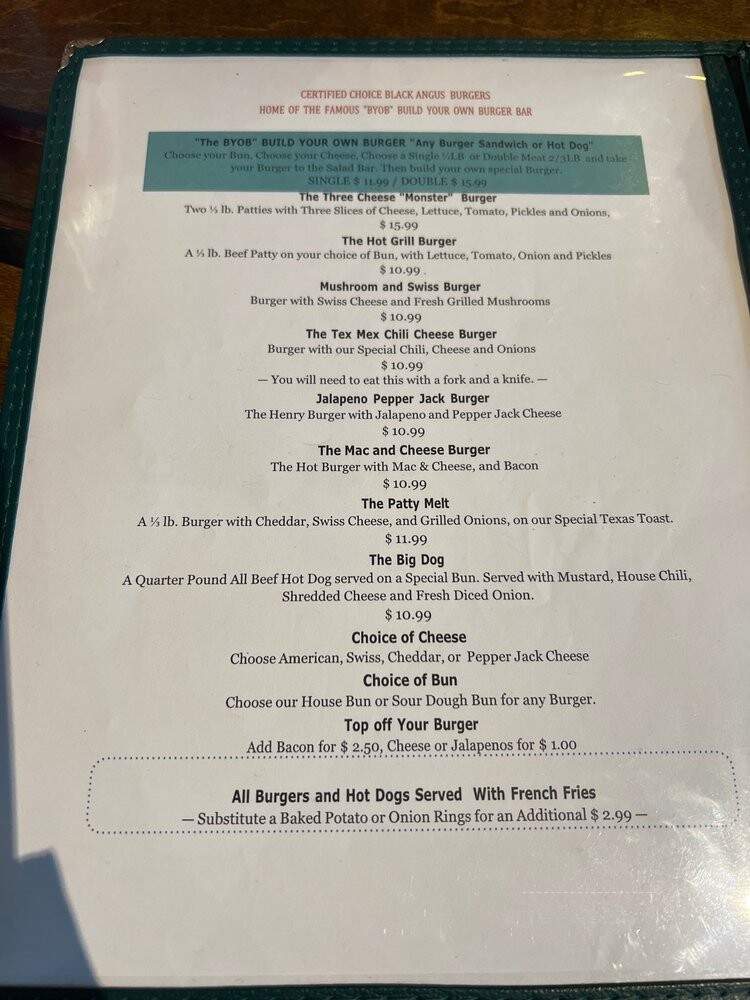 The Heart Of Texas Grill - San Augustine, TX menu_pic