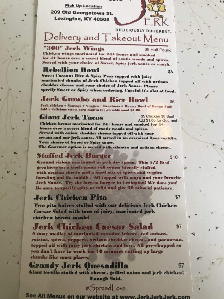 The Jerk - Lexington, KY menu_pic