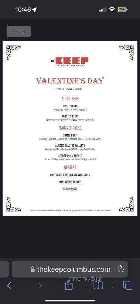 The Keep - Columbus, OH menu_pic