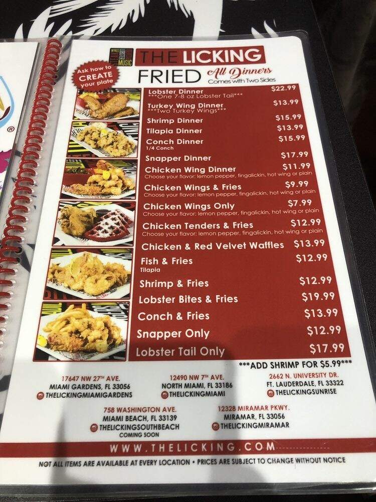 The Licking - Miramar, FL menu_pic