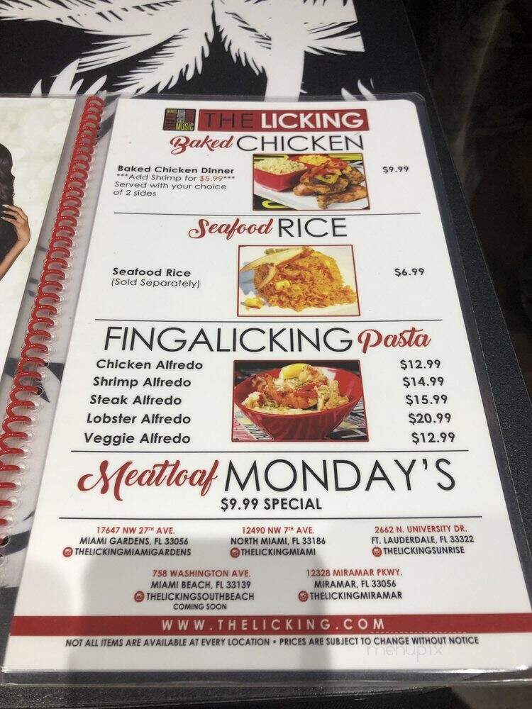 The Licking - Miramar, FL menu_pic