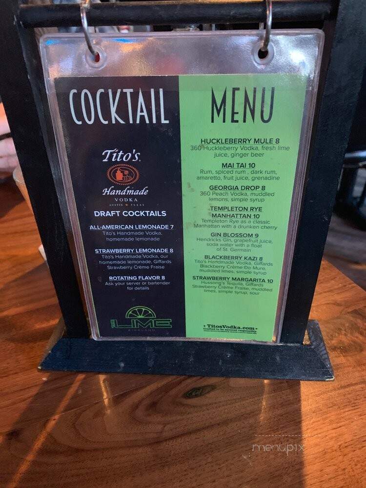 The Lime - Kirkland, WA menu_pic