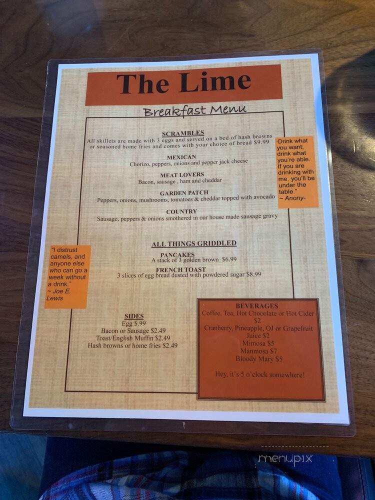 The Lime - Kirkland, WA menu_pic
