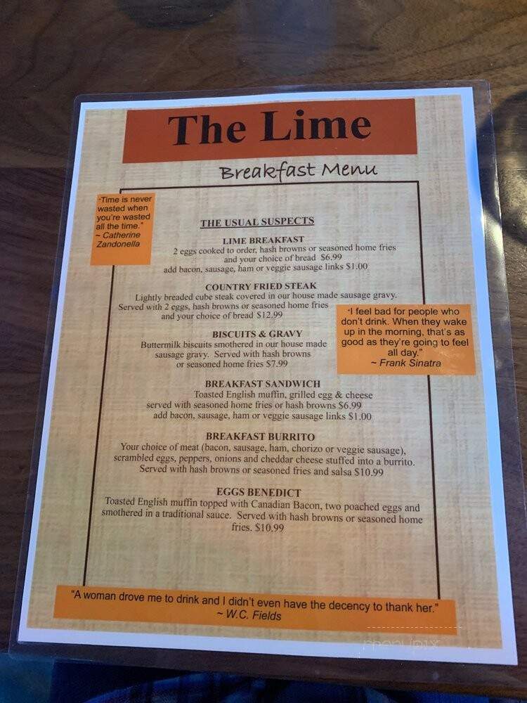 The Lime - Kirkland, WA menu_pic