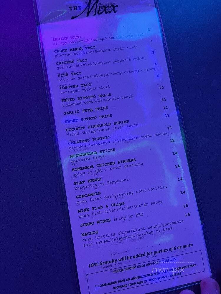 The Mixx Pasadena - Pasadena, CA menu_pic