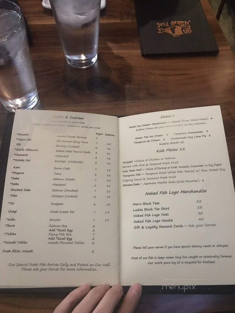 The Naked Fish - Paso Robles, CA menu_pic