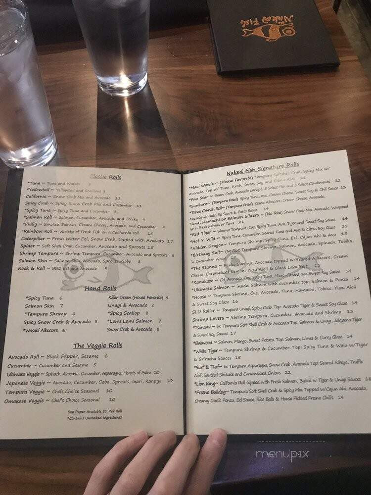 The Naked Fish - Paso Robles, CA menu_pic