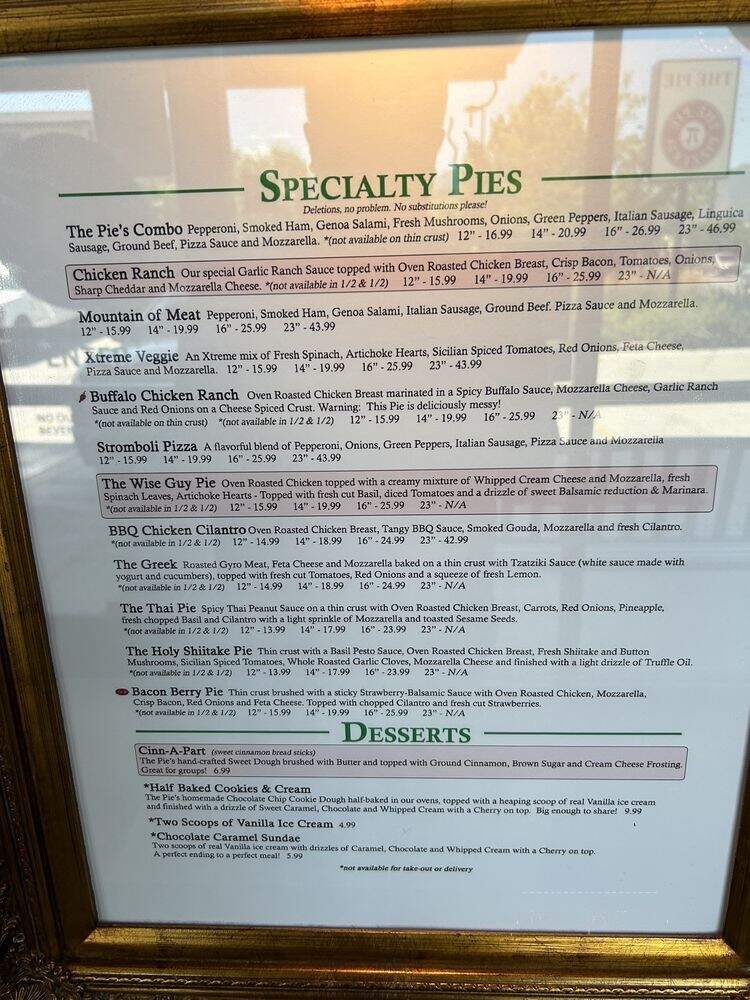 The Pie Pizzeria - Salt Lake City, UT menu_pic