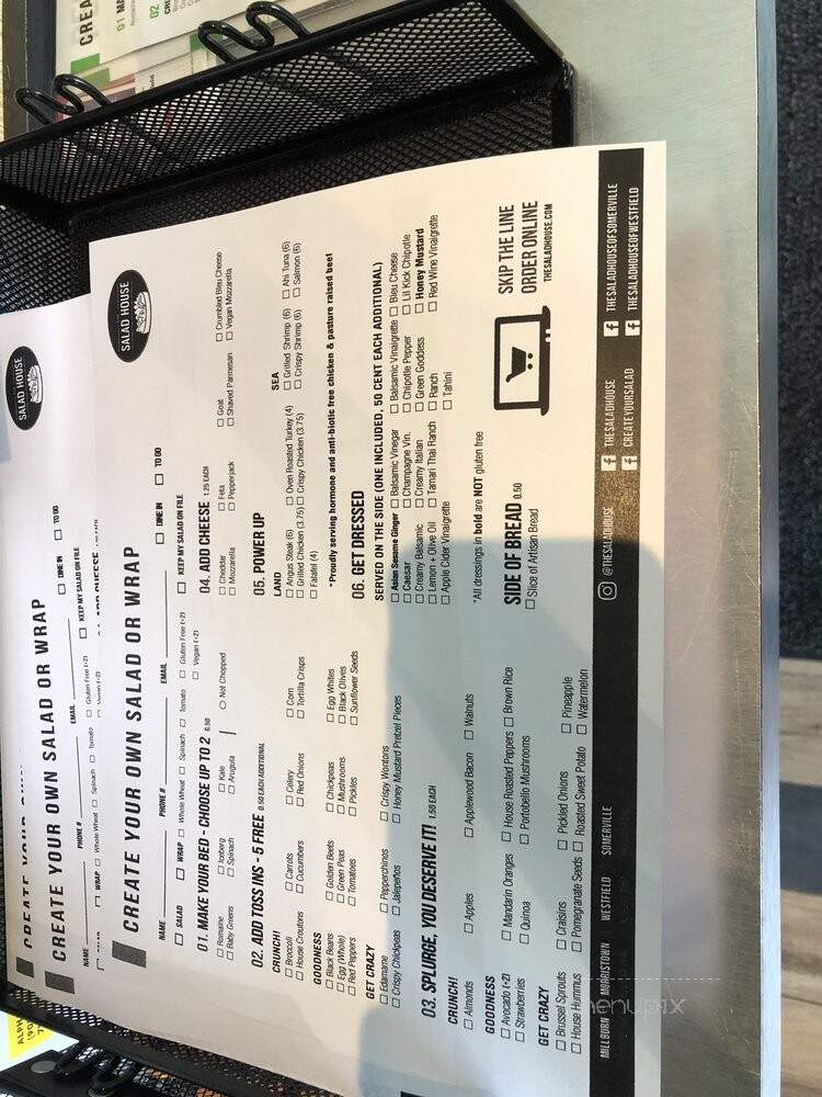 The Salad House - Westfield, NJ menu_pic