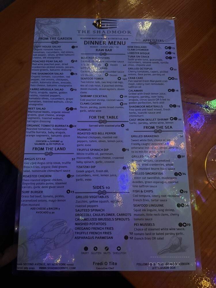 The Shadmoor - New York, NY menu_pic