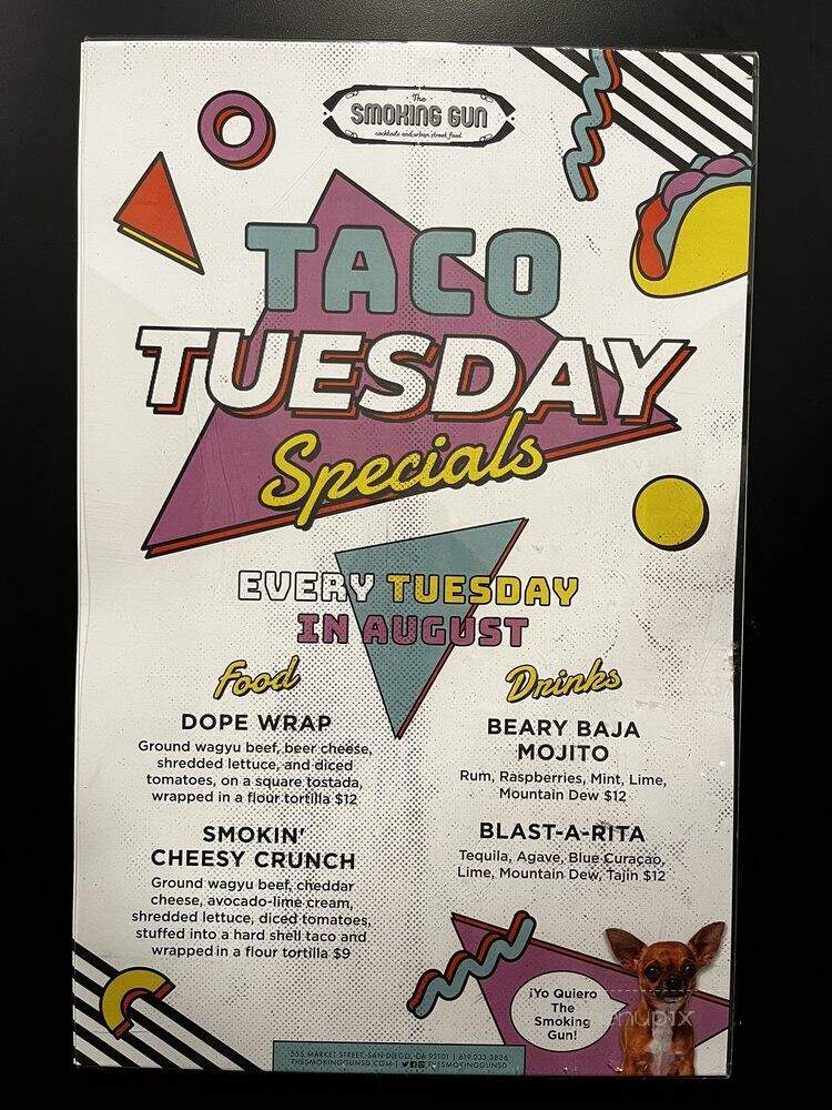 The Smoking Gun - San Diego, CA menu_pic