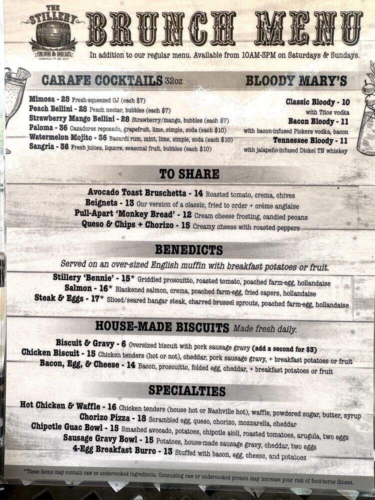 The Stillery, Midtown - Nashville, TN menu_pic