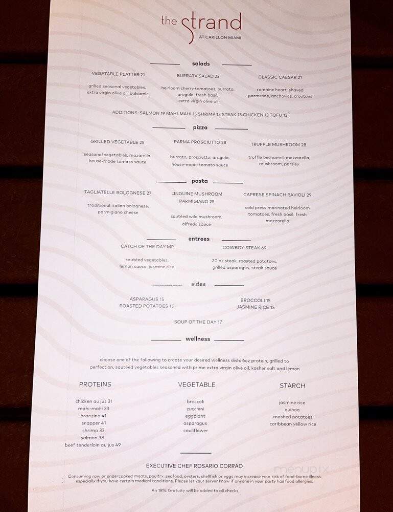 The Strand Bar & Grill - Miami Beach, FL menu_pic