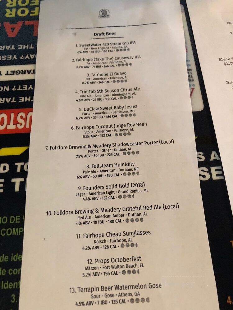 The Thirsty Pig Craft Beer Taproom - Dothan, AL menu_pic