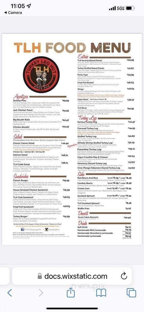 The Turkey Leg Hut - Houston, TX menu_pic
