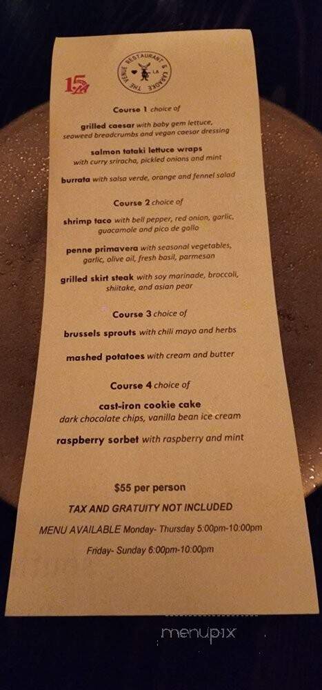The Venue - Los Angeles, CA menu_pic