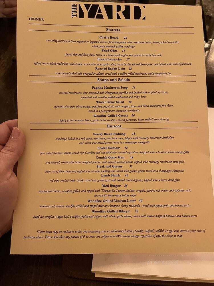 The Yard Birmingham - Birmingham, AL menu_pic