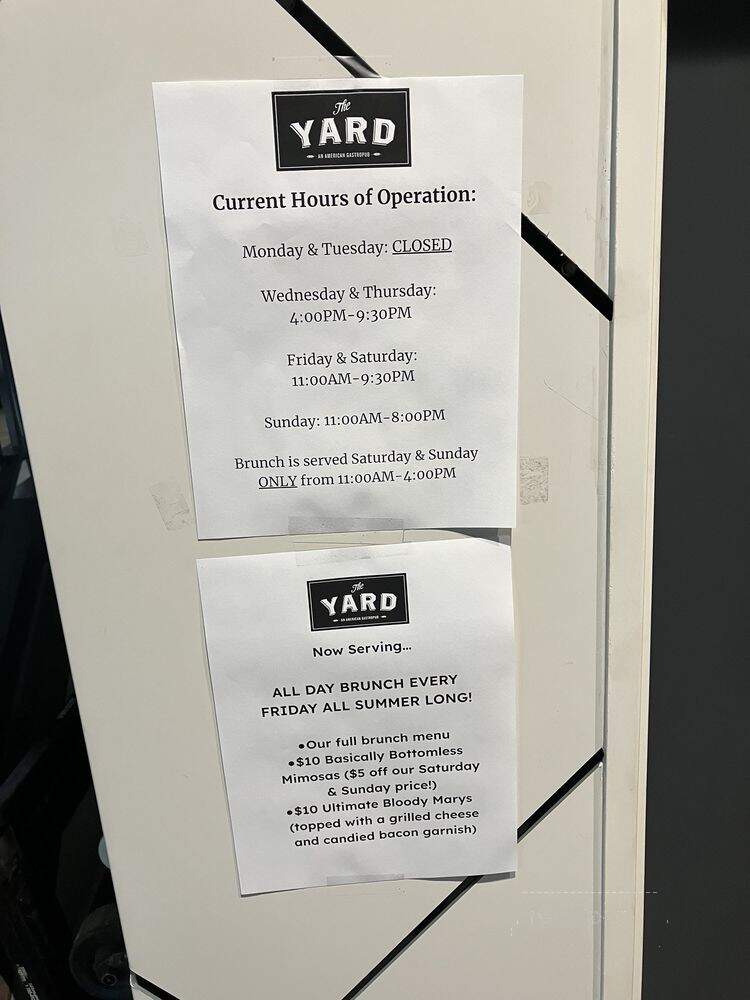 The Yard - Pittsburgh, PA menu_pic