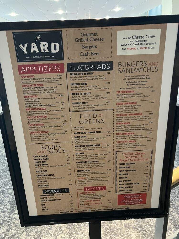The Yard - Pittsburgh, PA menu_pic