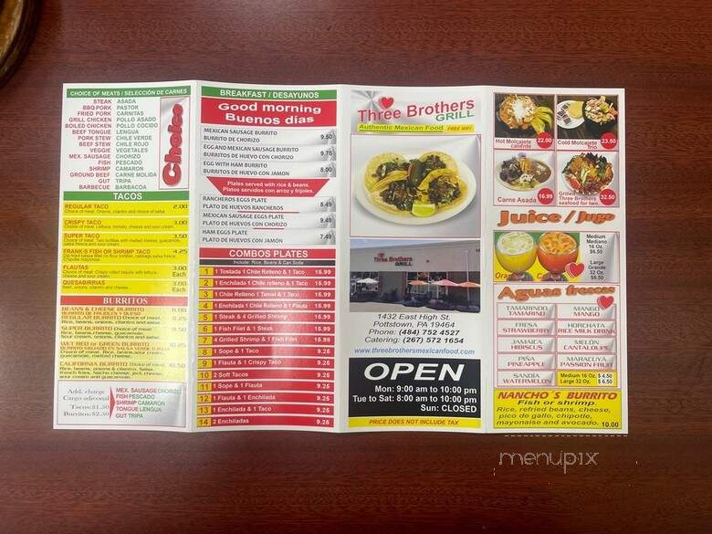 Three Brothers Grill - Pottstown, PA menu_pic