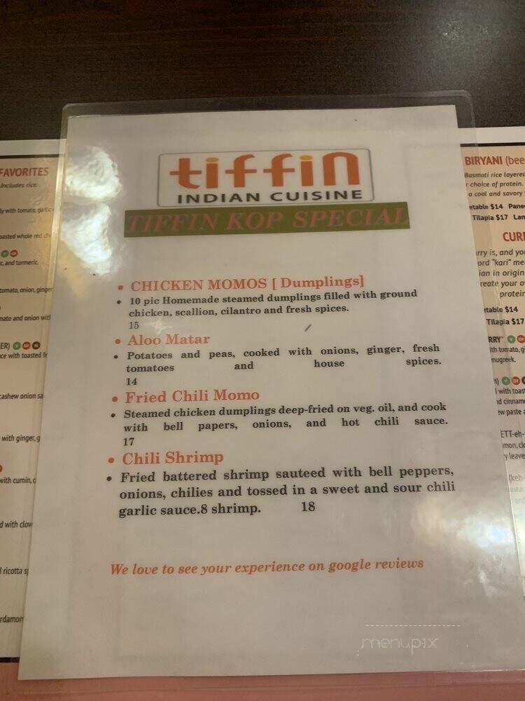 Tiffin - King of Prussia, PA menu_pic