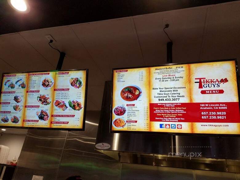 Tikka Guys - Anaheim, CA menu_pic