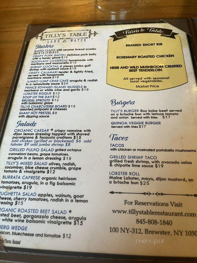 Tillys Table - Brewster, NY menu_pic