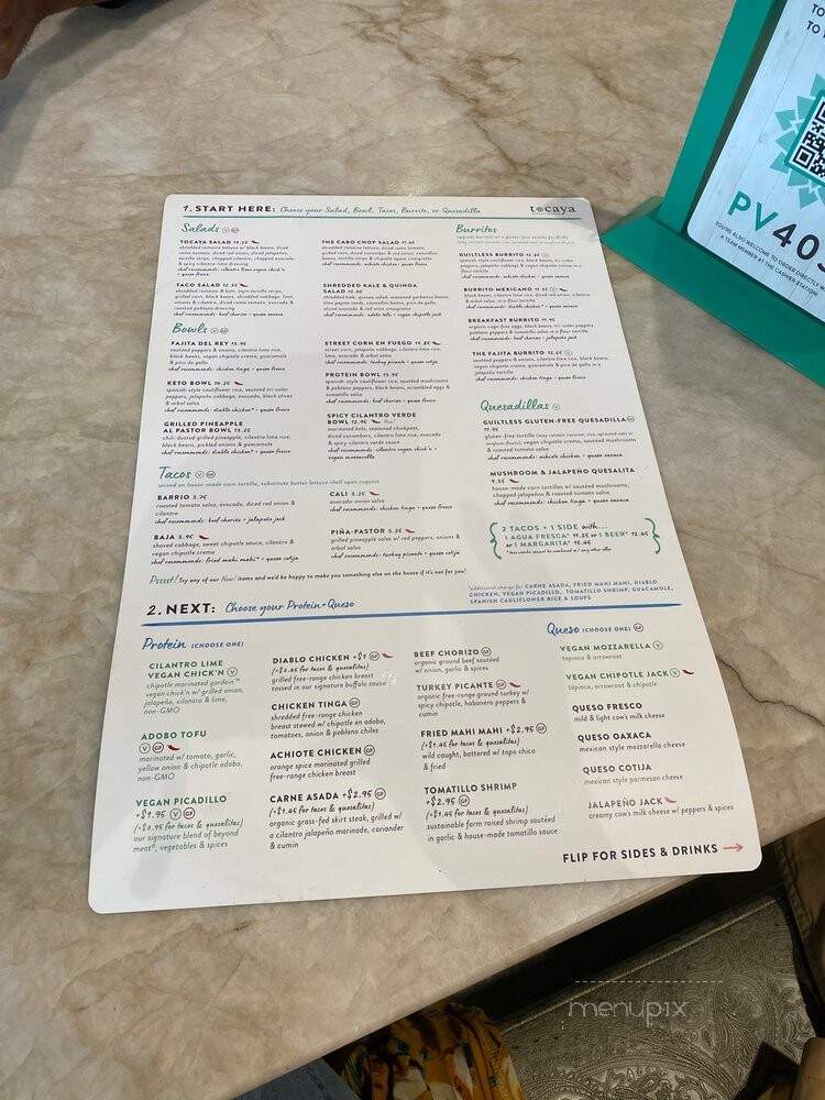 Tocaya Organica - Playa Vista, CA menu_pic