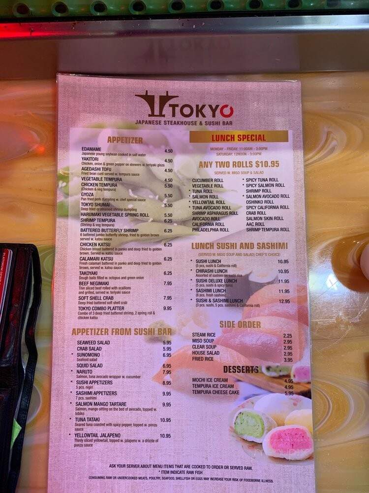 Tokyo Japanese Steakhouse & Sushi - Fort Gratiot, MI menu_pic