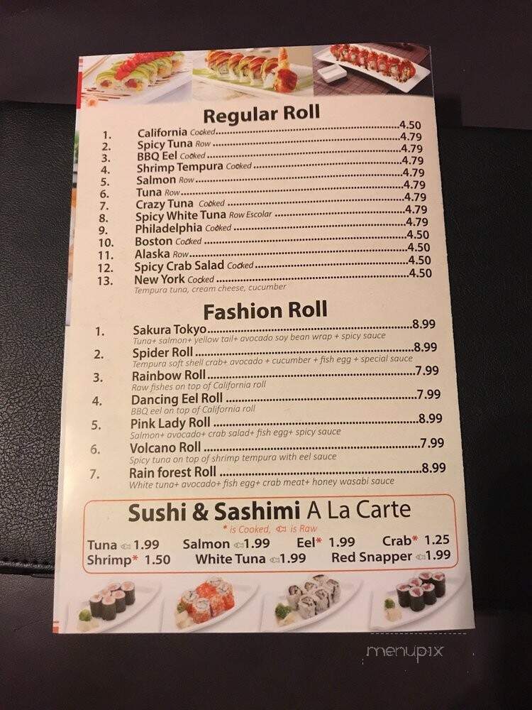 Tokyo Sakura - Jacksonville, FL menu_pic