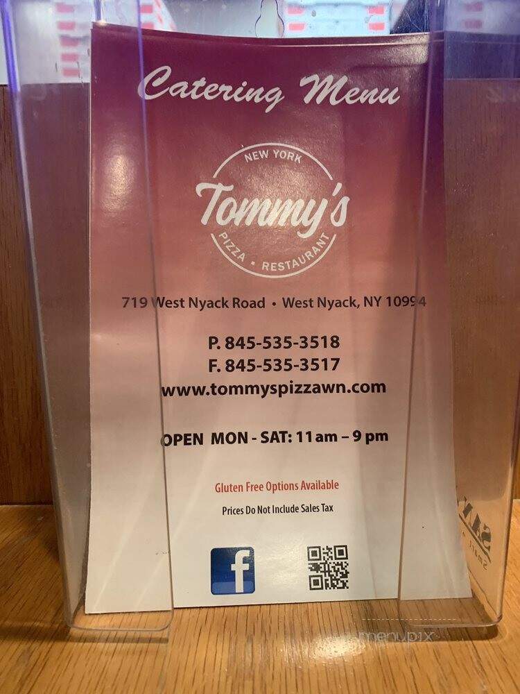 Tommy's Pizza - West Nyack, NY menu_pic