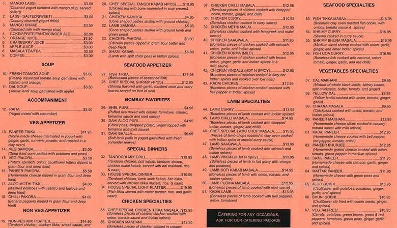 Touch of Spice - Itasca, IL menu_pic