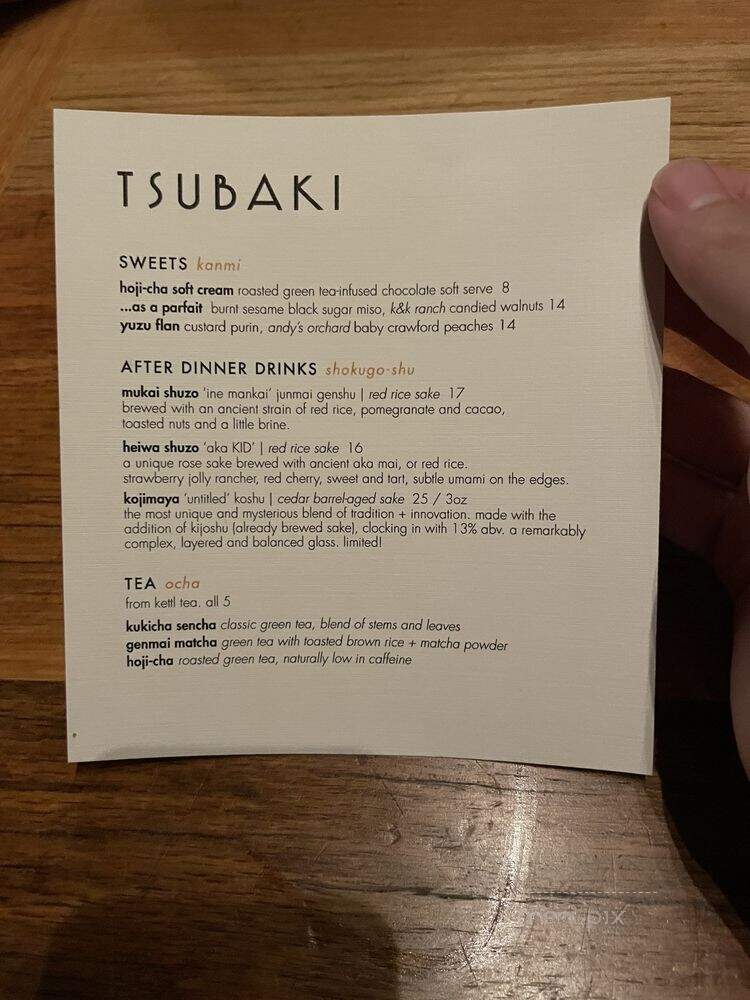 Tsubaki - Los Angeles, CA menu_pic