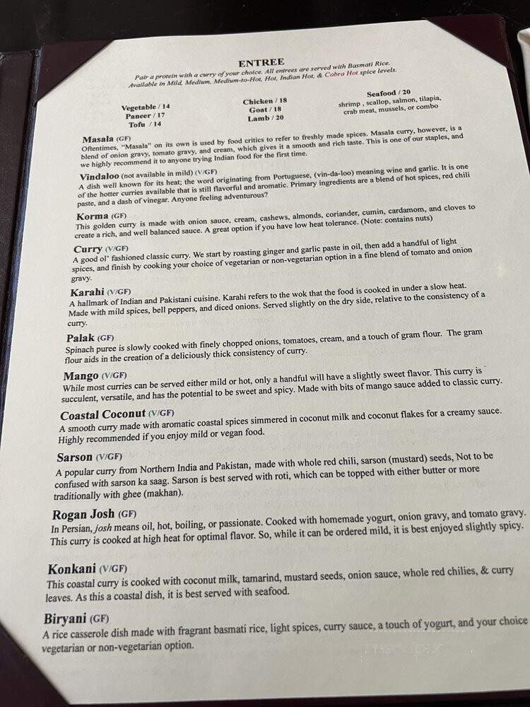 Tulsi - Richmond, VA menu_pic