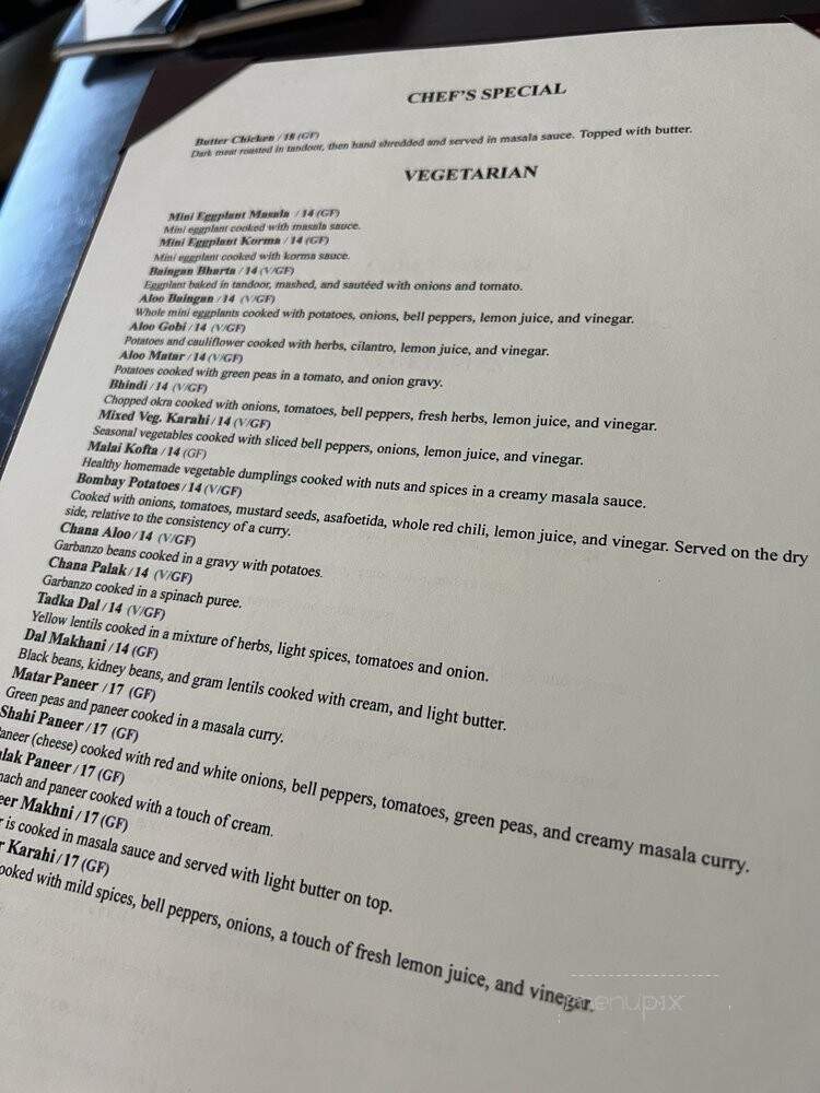 Tulsi - Richmond, VA menu_pic