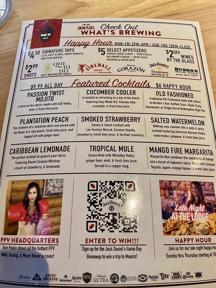 Twin Peaks - Pembroke Pines, FL menu_pic